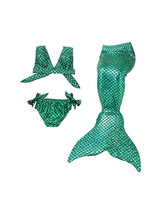 Lito Angels Girls Mermaid Tail Swimwear Swimsuit Bathing Suit Bikini Swimming Costume 3 Pieces Set