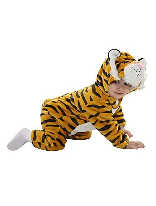 TONWHAR Toddler Infant Tiger Dinosaur Animal Fancy Dress Costume Hooded Romper Jumpsuit