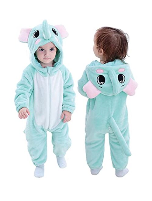 TONWHAR Toddler Infant Tiger Dinosaur Animal Fancy Dress Costume Hooded Romper Jumpsuit