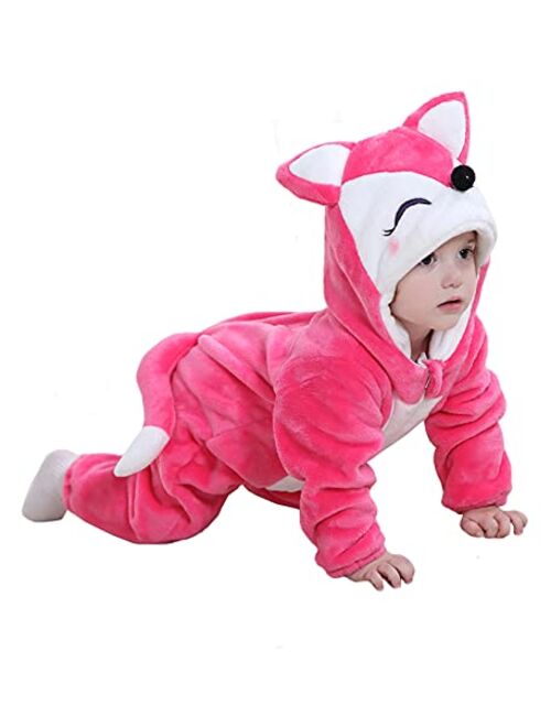 TONWHAR Unisex-Baby Animal Onesie Costume Cartoon Animal Outfit Homewear Baby One-Piece Rompers