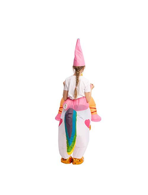 Spooktacular Creations Inflatable Costume Unicorn Riding a Unicorn Air Blow-up Deluxe Halloween Costume