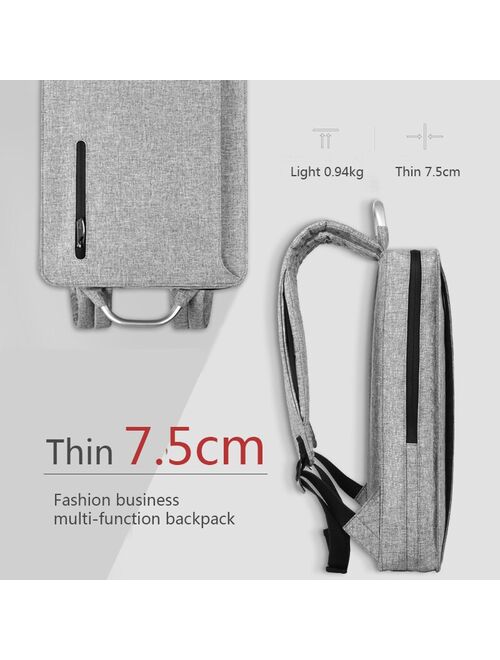 CAI Men Backpack Bag Laptop School Book Office Simply Fashion Bag for Male  Waterproof Zipper Metallic Handle Backpacking