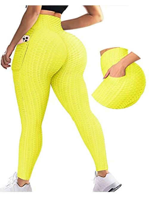 Scrunch Butt Lifting Leggings with Pockets for Women Butt Lift High Waisted Peach Lift TIK Tok Leggings Yoga Pants