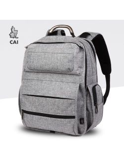 CAI Men 17" Laptop Backpack Zipper Design School Back Bag Casual Travel bookbag Pack Bags High Capacity 2019 Autumn Fashion