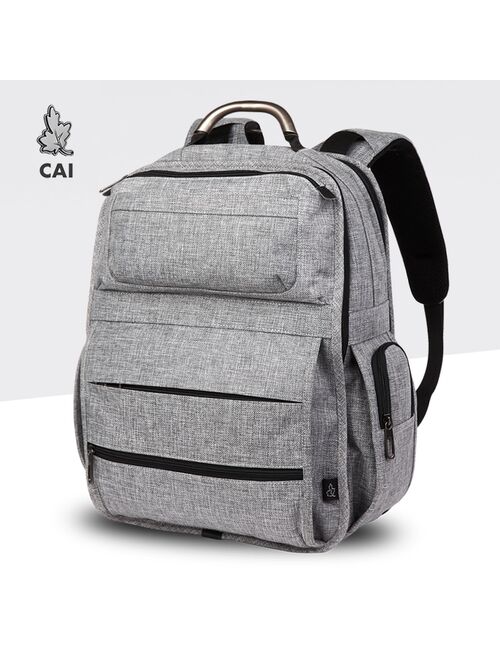 CAI Men 17" Laptop Backpack Zipper Design School Back Bag Casual Travel bookbag Pack Bags High Capacity 2019 Autumn Fashion