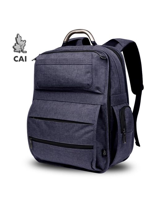 CAI Men 17" Laptop Backpack Zipper Design School Back Bag Casual Travel bookbag Pack Bags High Capacity 2019 Autumn Fashion