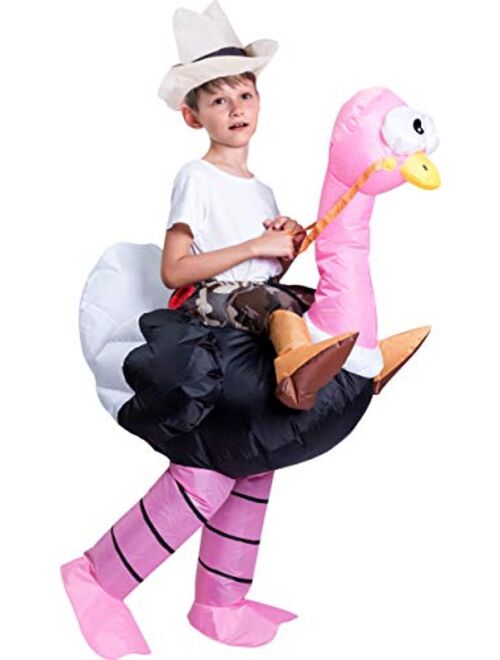 Spooktacular Creations Inflatable Costume Riding an Ostrich Air Blow-up Deluxe Halloween Costume - Child