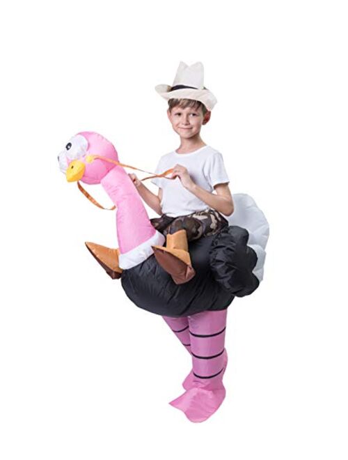 Spooktacular Creations Inflatable Costume Riding an Ostrich Air Blow-up Deluxe Halloween Costume - Child