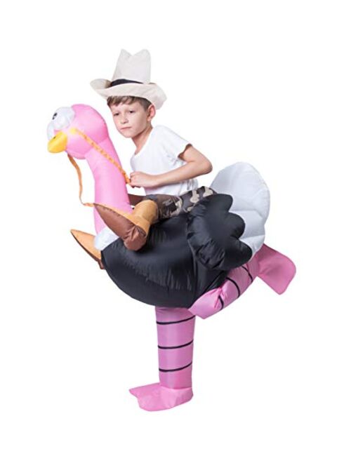 Spooktacular Creations Inflatable Costume Riding an Ostrich Air Blow-up Deluxe Halloween Costume - Child