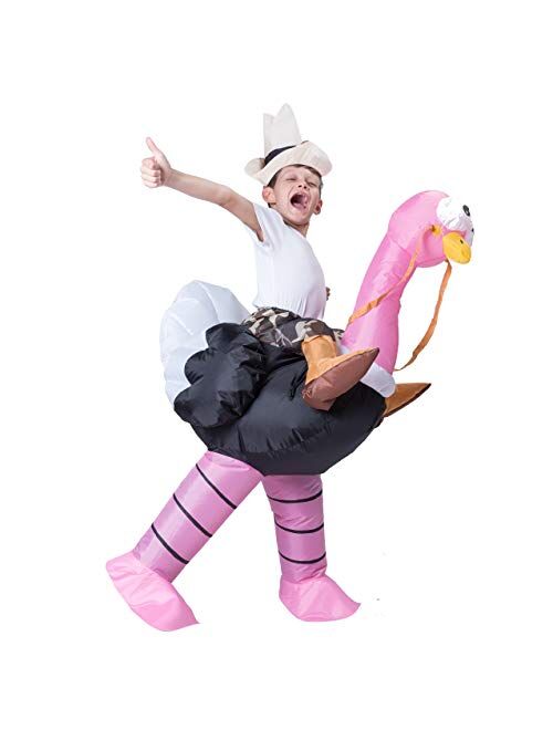 Spooktacular Creations Inflatable Costume Riding an Ostrich Air Blow-up Deluxe Halloween Costume - Child