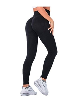 COMFREE Women Scrunch Butt Lifting Leggings Seamless High Waist Ruched Yoga Pants Workout Leggings Gym