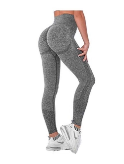 COMFREE Women Scrunch Butt Lifting Leggings Seamless High Waist Ruched Yoga Pants Workout Leggings Gym