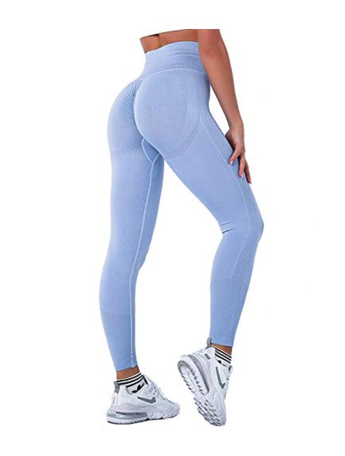 COMFREE Women Scrunch Butt Lifting Leggings Seamless High Waist Ruched Yoga Pants Workout Leggings Gym