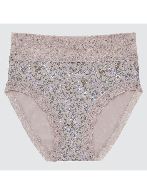 Uniqlo WOMEN FLOWER HIGH-RISE BRIEFS