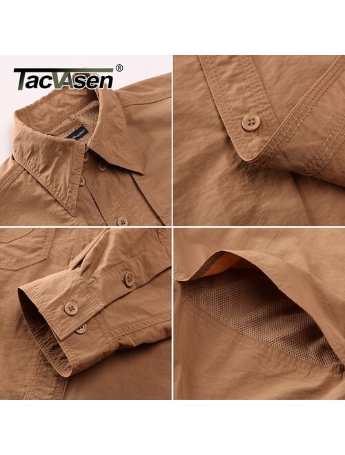 TACVASEN Men's Brand Tactical Airsoft Clothing Quick Drying Military Army Shirt Lightweight Long Sleeve Shirt Men Combat Shirts