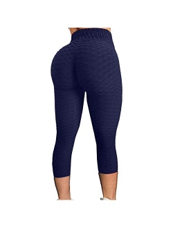 TUSANG Women's Yoga Pants Scrunch Butt Leggings Bubble Hip Tummy Control Sport Tights Soft Running Sports Pants