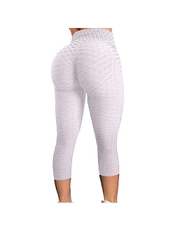 TUSANG Women's Yoga Pants Scrunch Butt Leggings Bubble Hip Tummy Control Sport Tights Soft Running Sports Pants