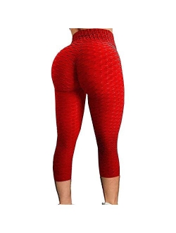 TUSANG Women's Yoga Pants Scrunch Butt Leggings Bubble Hip Tummy Control Sport Tights Soft Running Sports Pants