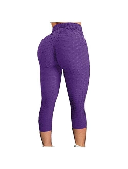 TUSANG Women's Yoga Pants Scrunch Butt Leggings Bubble Hip Tummy Control Sport Tights Soft Running Sports Pants