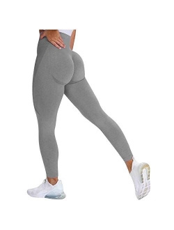 TUSANG Women's Yoga Pants Scrunch Butt Leggings Bubble Hip Tummy Control Sport Tights Soft Running Sports Pants