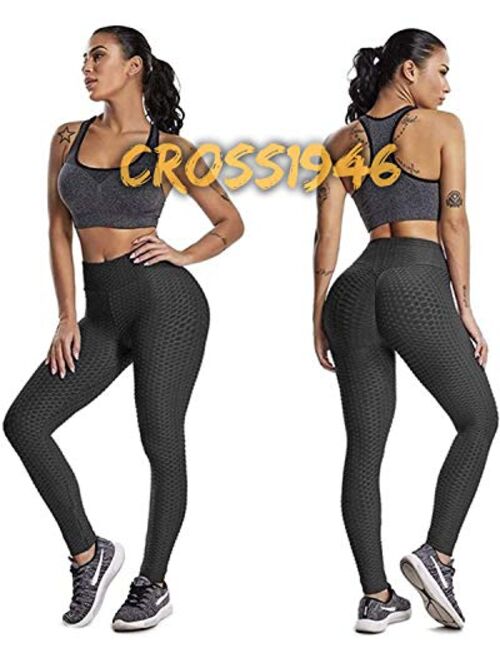 Buy Cross1946 Sexy Womens Textured Booty Workout Yoga Pants High Waist