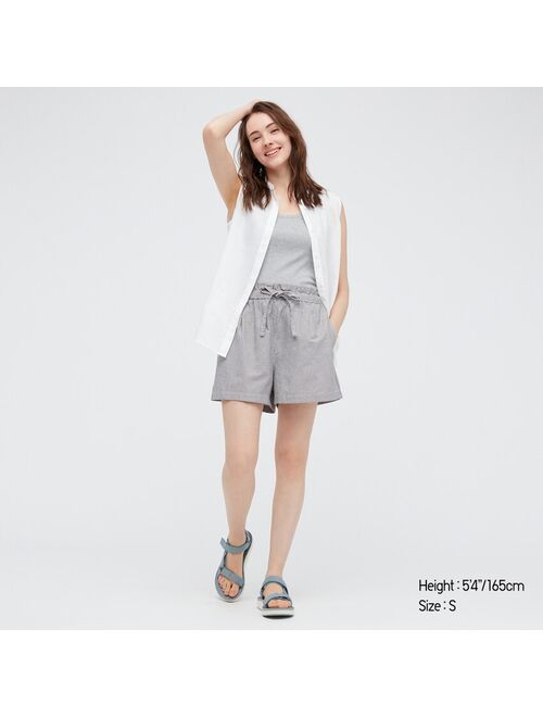 Uniqlo WOMEN COTTON-LINEN RELAXED SHORTS