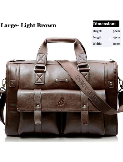 Men Leather Black Briefcase Business Handbag Messenger Bags Male Vintage Shoulder Bag Men's Large Laptop Travel Bags