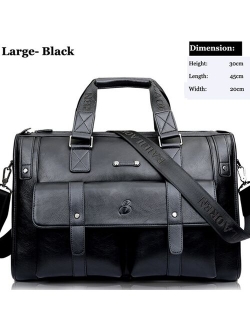 Men Leather Black Briefcase Business Handbag Messenger Bags Male Vintage Shoulder Bag Men's Large Laptop Travel Bags