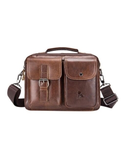 Men Business Briefcase Vintage Genuine Leather Laptop Messenger Bag Cowhide Big Capacity Tote Office Handbag Men Briefcase