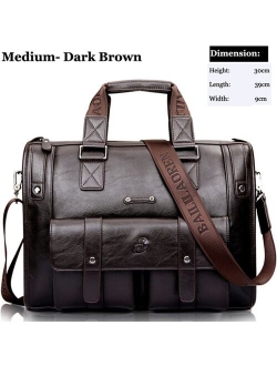 Men Leather Black Briefcase Business Handbag Messenger Bags Male Vintage Shoulder Bag Men's Large Laptop Travel Bags CZ Stock