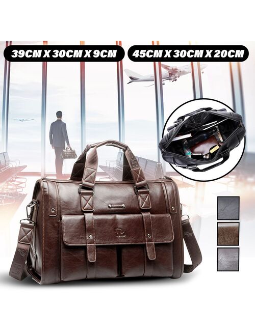 Men Leather Black Briefcase Business Handbag Messenger Bags Male Vintage Shoulder Bag Men's Large Laptop Travel Bags CZ Stock