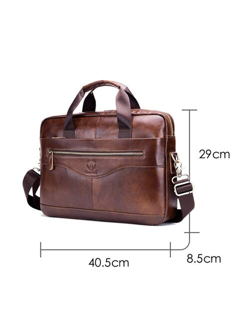 Men's Cowhide Leather Briefcase Mens Genuine Leather Handbags Crossbody Bags High Quality Luxury Business Messenger Bags Laptop