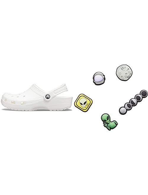 Crocs Mens and Womens Classic Clog w/Jibbitz Charms 5-Packs