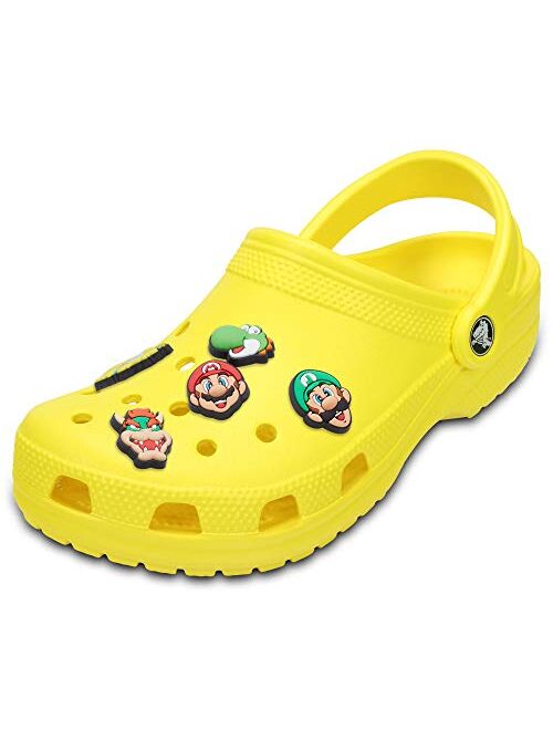 Crocs Mens and Womens Classic Clog w/Jibbitz Charms 5-Packs