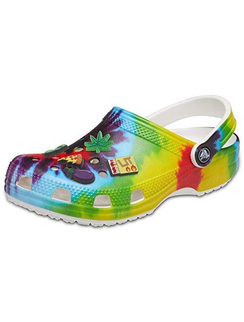 Crocs Mens and Womens Classic Clog w/Jibbitz Charms 5-Packs