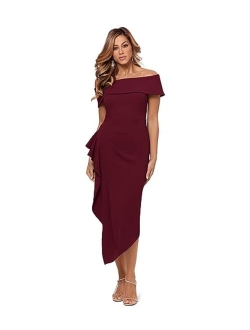 Off-the-Shoulder Cuff Midi Dress