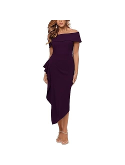 Off-the-Shoulder Cuff Midi Dress