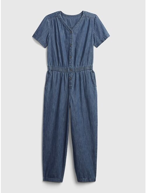 GAP Kids Denim Short Sleeve Jumpsuit