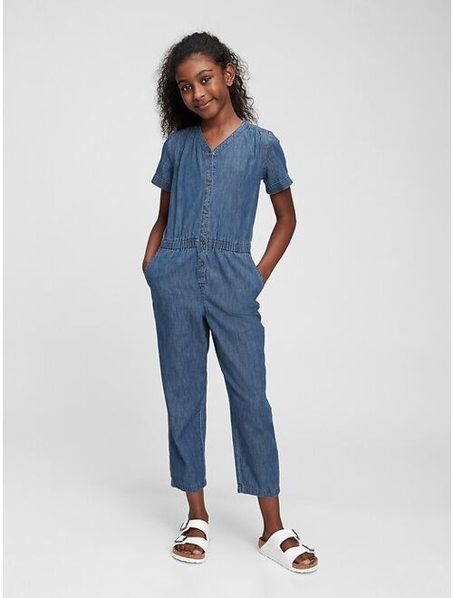 GAP Kids Denim Short Sleeve Jumpsuit