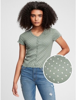 Teen V-Neck Short Sleeve Top