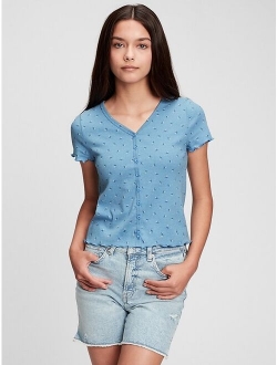 Teen V-Neck Short Sleeve Top