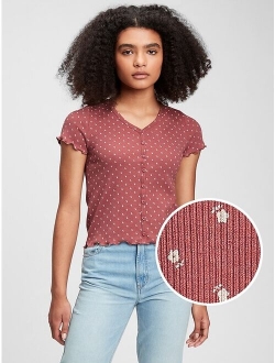 Teen V-Neck Short Sleeve Top