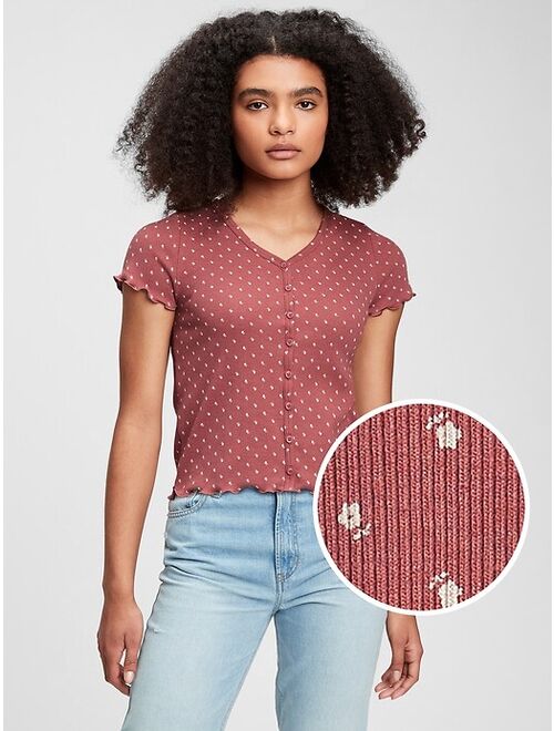 GAP Teen V-Neck Short Sleeve Top