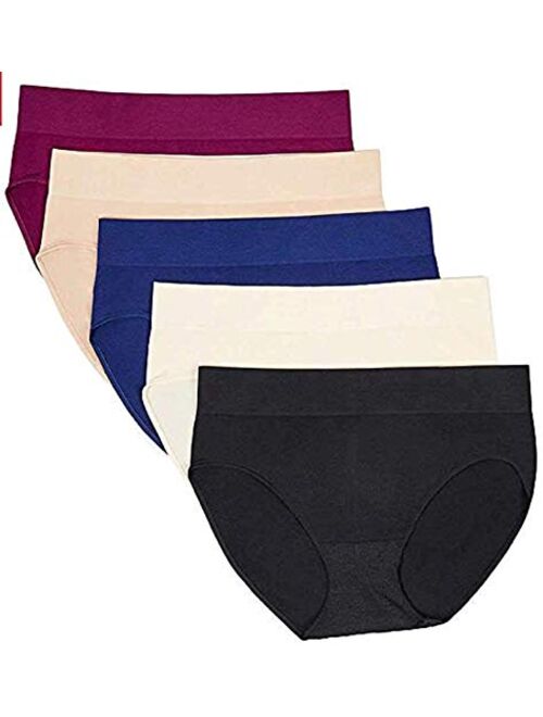 CAROLE HOCHMAN LADIES Seamless Brief Underwear Assorted 5 Pack