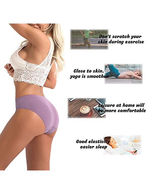 Women's Seamless Hipsters Underwear No show Full Coverage Bikini Panties Breathable Stretch Briefs 5 Pack