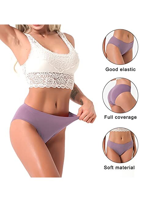 Women's Seamless Hipsters Underwear No show Full Coverage Bikini Panties Breathable Stretch Briefs 5 Pack