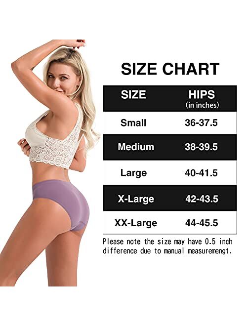 Women's Seamless Hipsters Underwear No show Full Coverage Bikini Panties Breathable Stretch Briefs 5 Pack