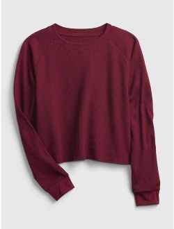 Teen Waffle-Knit Long Sleeve T-Shirt