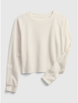 Teen Waffle-Knit Long Sleeve T-Shirt