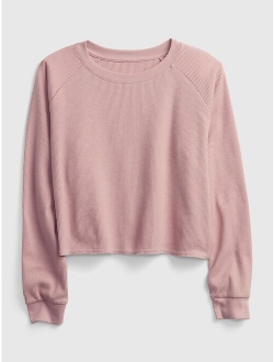 Teen Waffle-Knit Long Sleeve T-Shirt